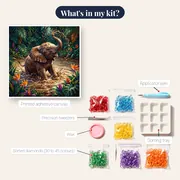 Baby Elephant Splashing in Mud Pool – kit contents