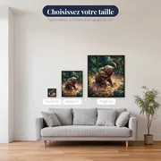 Éléphanteau joyeux dans la mare boueuse – tailles disponibles