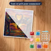 Éléphants Trompes en Cœur, Soleil Couchant – kit prêt à commencer