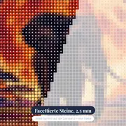Elefanten-Silhouette vor orangefarbenem Vollmond – Nahaufnahme der Steine