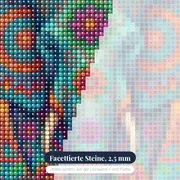 Boho-Elefant mit Mandala-Mustern – Nahaufnahme der Steine