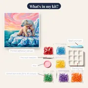 Polar Bear and Cub on Ice Floe – kit contents