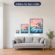 Eisbärenmutter mit Jungem auf der Eisscholle – verfügbare Größen