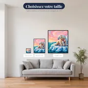 Ourse et ourson sur la glace flottante – tailles disponibles
