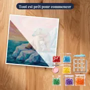 Ourse et ourson sur la glace flottante – kit prêt à commencer