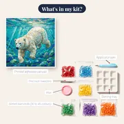 Polar Bear Swimming Through Turquoise Water – kit contents