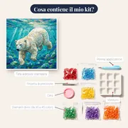 Orso polare nuota tra bolle e raggi – contenuto del kit