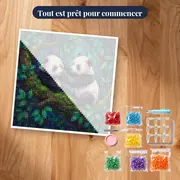 Bébés Pandas Jouant sur une Branche – kit prêt à commencer