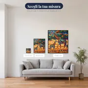 Giraffa e Cucciolo nella Savana Dorata – misure disponibili
