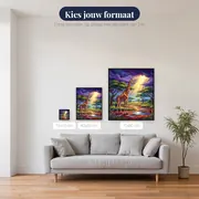 Giraf in de savanne na de regen – beschikbare formaten