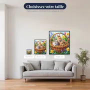 Lapereaux dans un panier fleuri – tailles disponibles