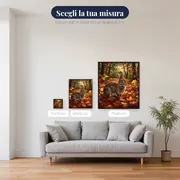 Coniglio marrone tra le foglie rosse d'autunno – misure disponibili