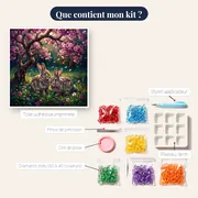 Deux lapins sous le cerisier en fleurs – contenu du kit