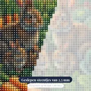 Konijnenfamilie in de moestuin – close-up van de steentjes