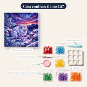 Lepre bianca nella neve al crepuscolo – contenuto del kit