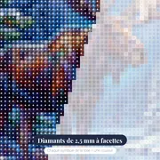 Élan dans la forêt de pins enneigée – gros plan des diamants
