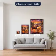 Élan et son petit aux reflets orangés – tailles disponibles