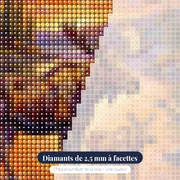 Élan et son petit aux reflets orangés – gros plan des diamants