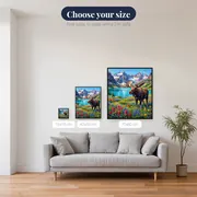 Moose in a Flowering Alpine Meadow – available sizes