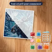 Tête d'élan aux grands bois enneigés – kit prêt à commencer