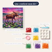 Élan au crépuscule parmi les nénuphars – contenu du kit