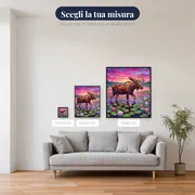Alce tra le ninfee al crepuscolo – misure disponibili