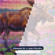 Élan au crépuscule parmi les nénuphars – gros plan des diamants