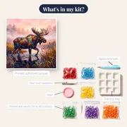 Mosaic Moose in Pink Marsh Fog – kit contents