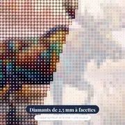 Élan dans le marais, brume rose – gros plan des diamants