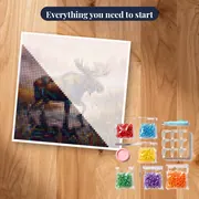 Mosaic Moose in Pink Marsh Fog – kit ready to start