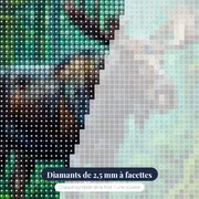 Élan sous la pluie en forêt verte – gros plan des diamants