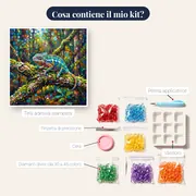 Cucciolo di camaleonte su un ramoscello – contenuto del kit