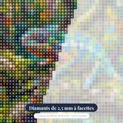 Bébé caméléon sur sa minuscule brindille – gros plan des diamants