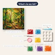 Sunlit Beech Path in Mosaic Glass – kit contents
