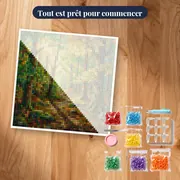 Sentier de hêtres baigné de rayons dorés – kit prêt à commencer