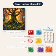 Quercia secolare con radici muschiose – contenuto del kit