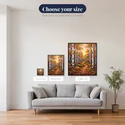 Golden Autumn Birch Path – available sizes