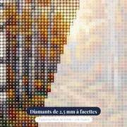 Allée de bouleaux dorés en automne – gros plan des diamants