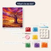 Lone Baobab at Orange and Purple Sunset – kit contents
