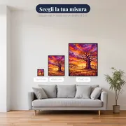Baobab solitario al tramonto sulla savana – misure disponibili
