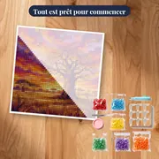 Baobab solitaire au coucher de soleil – kit prêt à commencer