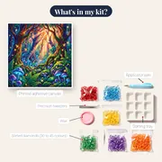 Enchanted Forest with Glowing Mushrooms – kit contents
