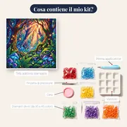 Foresta incantata, funghi luminosi e lucciole – contenuto del kit