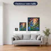 Forêt enchantée aux champignons lumineux – tailles disponibles