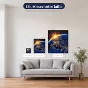 Lever de soleil sur la Terre illuminée – tailles disponibles
