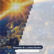 Lever de soleil sur la Terre illuminée – gros plan des diamants