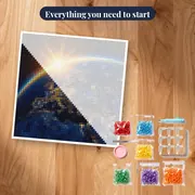 Earth at Sunrise with City Lights – kit ready to start
