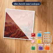 Marslandschaft mit Rover und Canyons – Set bereit zum Loslegen