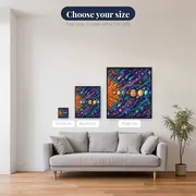 Psychedelic Solar System with Sun and Planets – available sizes
