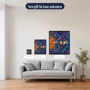 Sistema solare psichedelico con Sole e pianeti – misure disponibili